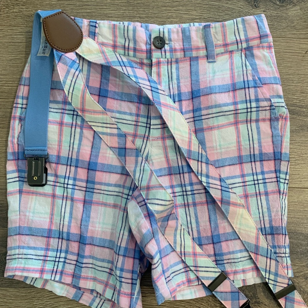 Janie and Jack boys shorts & suspenders set